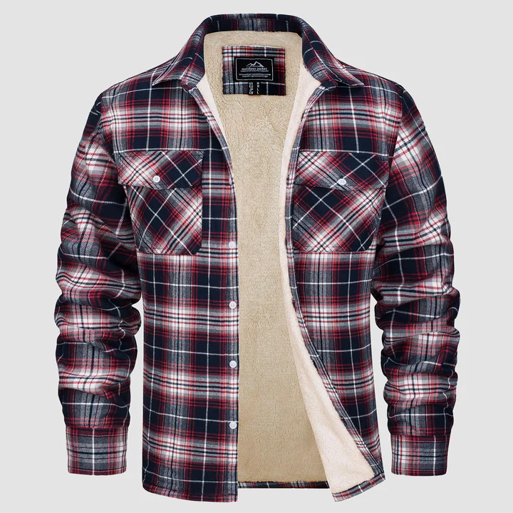 Levoire | Chemise À Manches Longues À Motif À Carreaux Pour Hommes Blanc Rouge