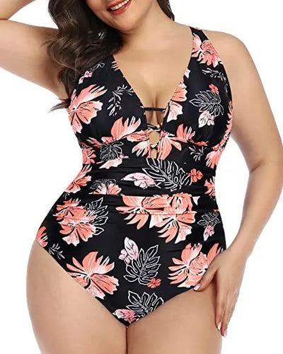 Levoire | Maillot De Bain Floral Décolleté En V Séduisant