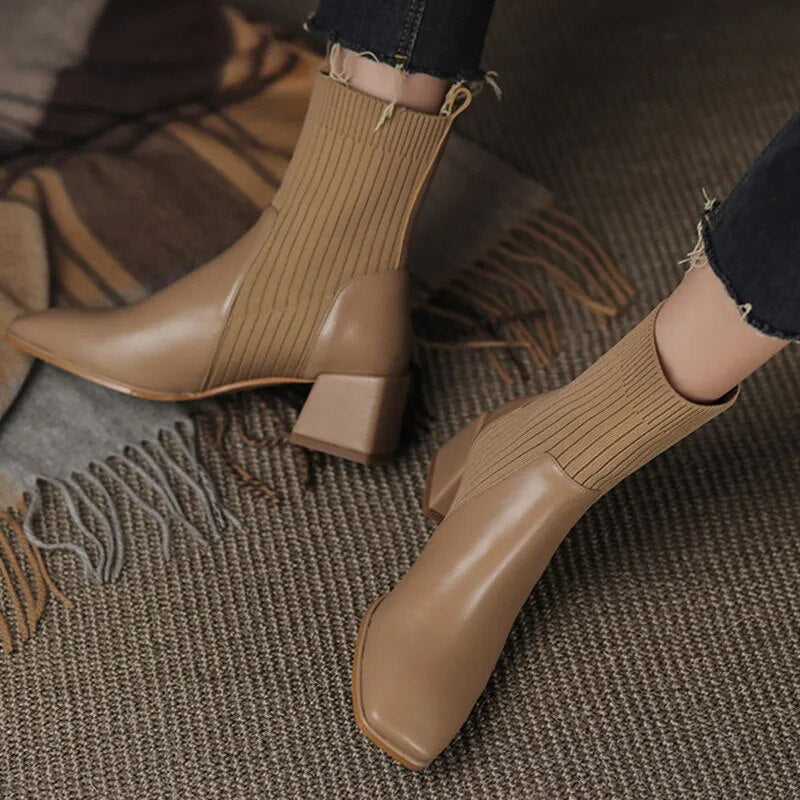Levoire | Bottes à talon stable Abricot