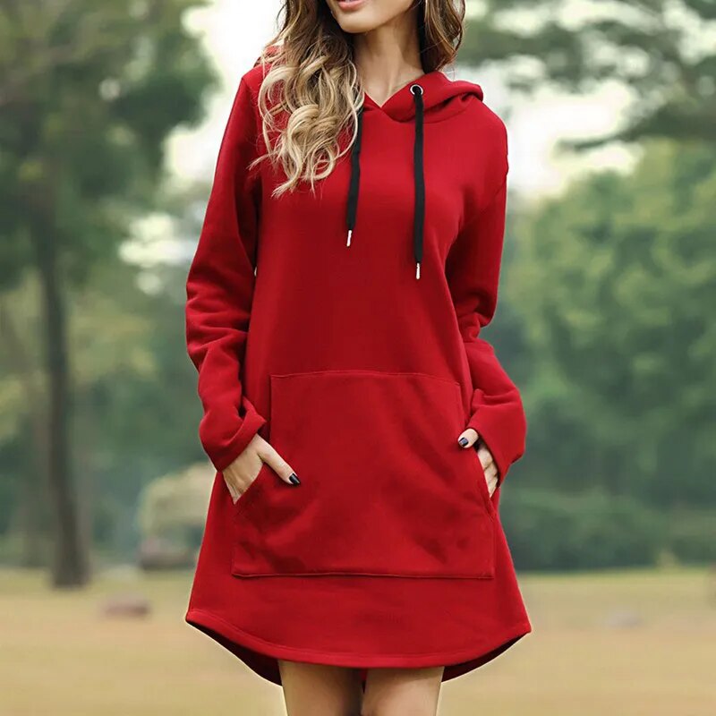 Levoire | Élégante Robe À Capuche Longue Rot