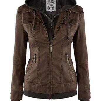 Levoire | Veste Femme Avec Effet Double Et Poches Pratiques Braun