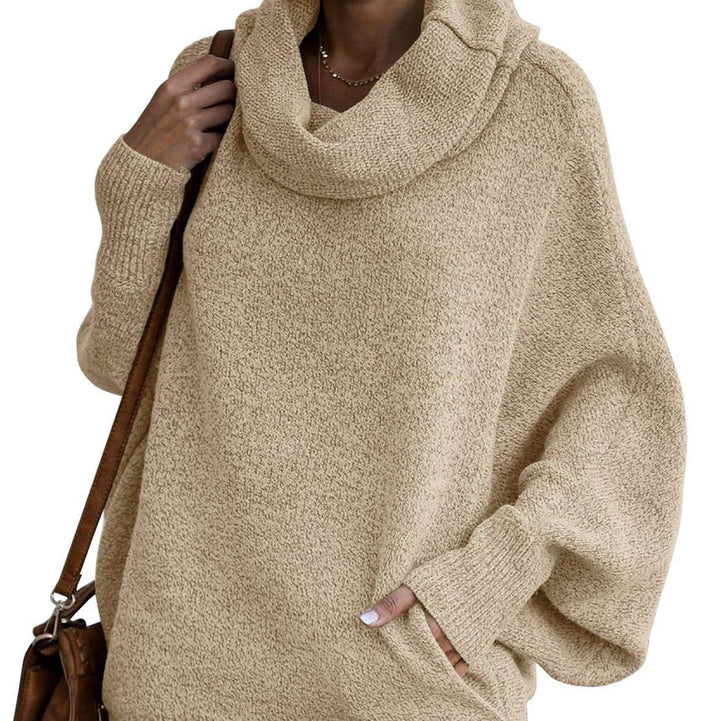 Levoire | Loose Short Lantern Sleeve Cuff Collar Sweater Jacket With Pockets Khaki