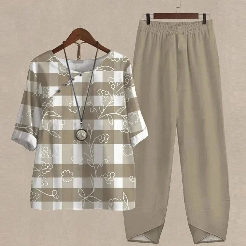 Levoire | Tenue Imprimé Tendance Avec Confort Optimal Pour Chaque Jour Beige à motif