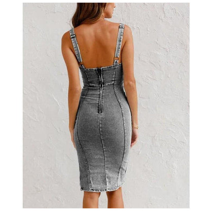 Levoire | Robe en denim de haute qualité avec fente