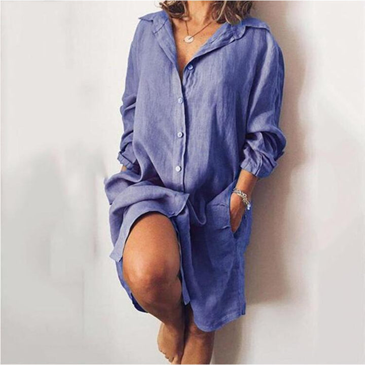 Levoire | Blouse Estivale En Lin Avec Coupe Fluide Bleu