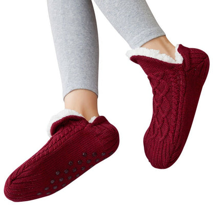 Levoire | Chaussons Doublés Brillants Avec Semelle Anti-Dérapante Pour Hommes Et Femmes Rot