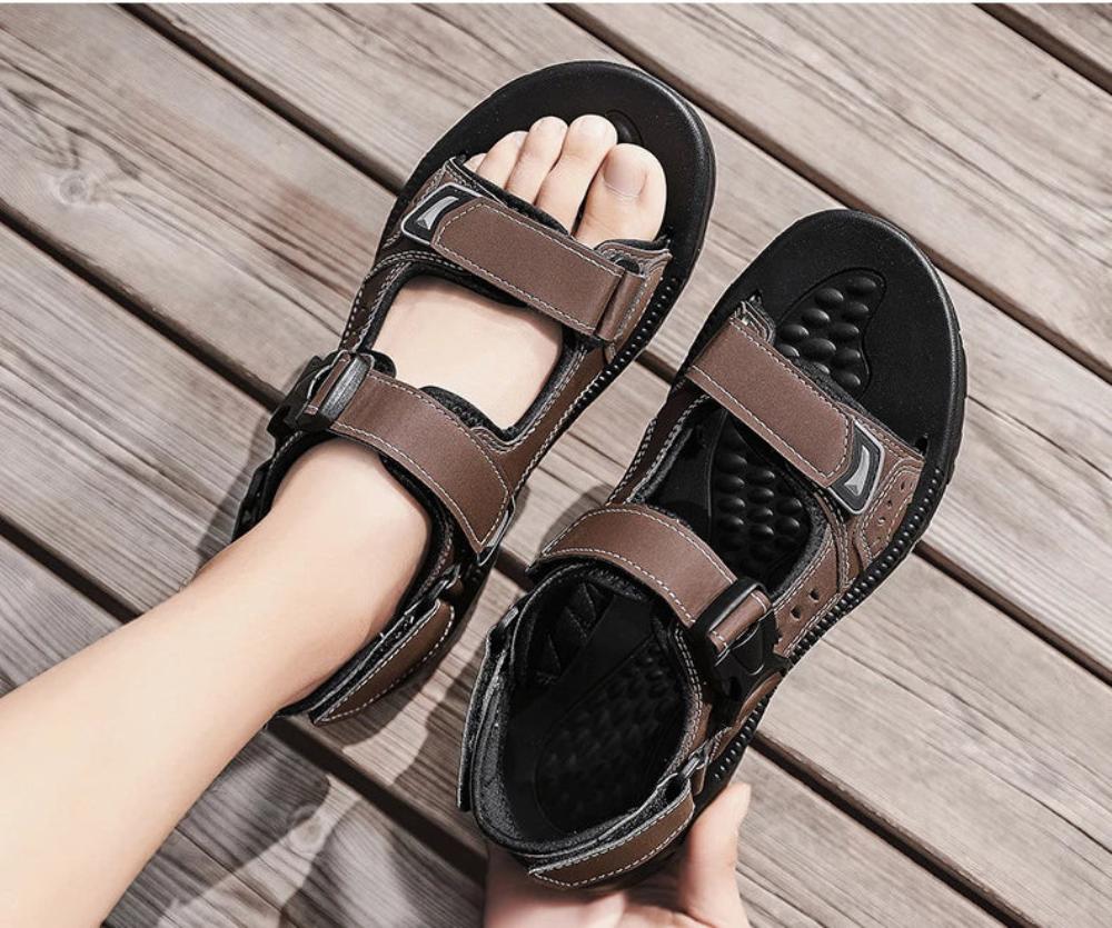 Levoire | Sandales Ouvertes Pour Hommes Braun