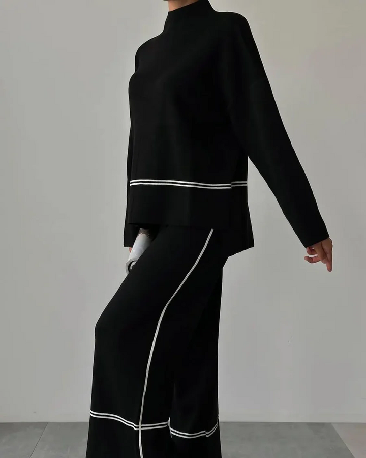Levoire | Femmes Colorblock Deux Pièces Tenue Pour Un Usage Quotidien Noir