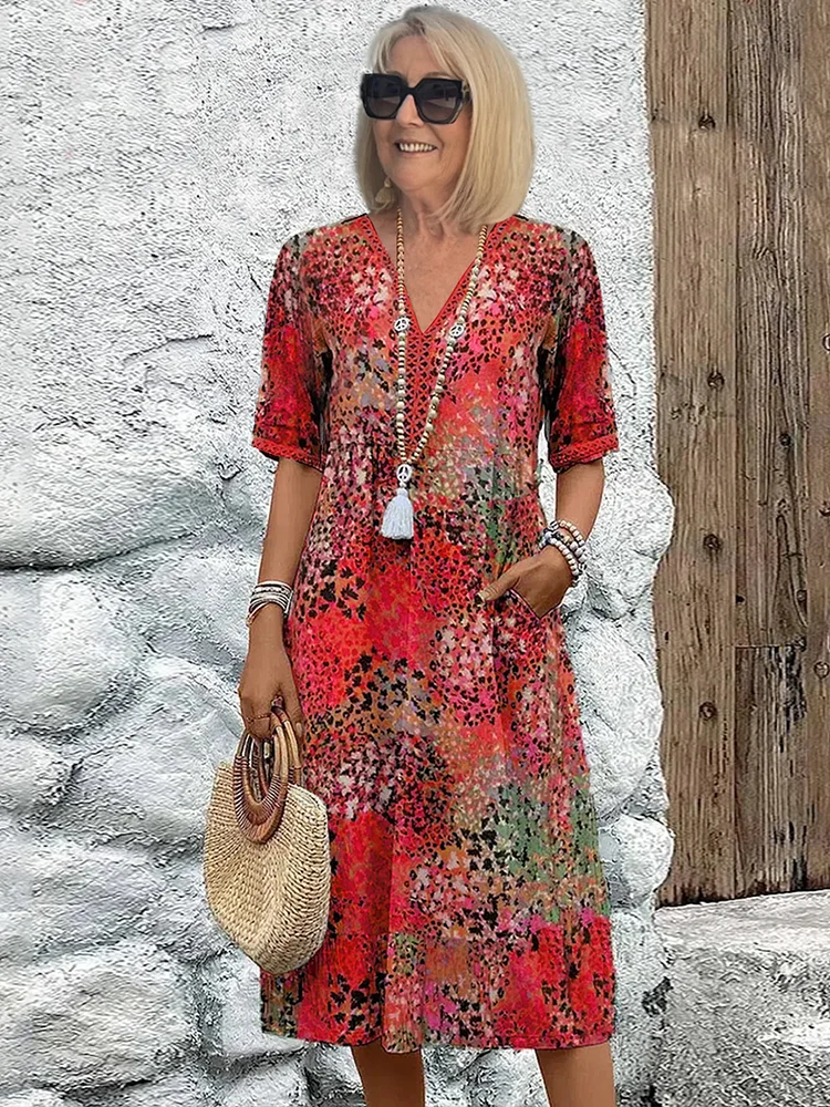 Levoire | Robe mi-longue vivante Rot