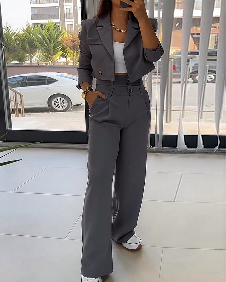 Levoire | Ensemble Deux Pièces Avec Blazer Et Pantalons Taille Haute