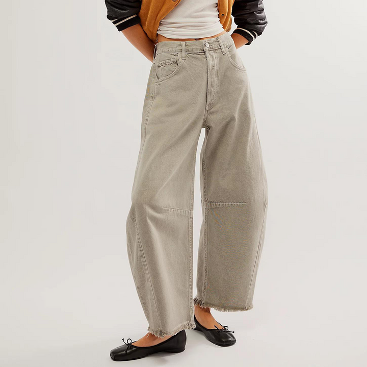 Levoire | Pantalon Femme Large Et Moderne Beige