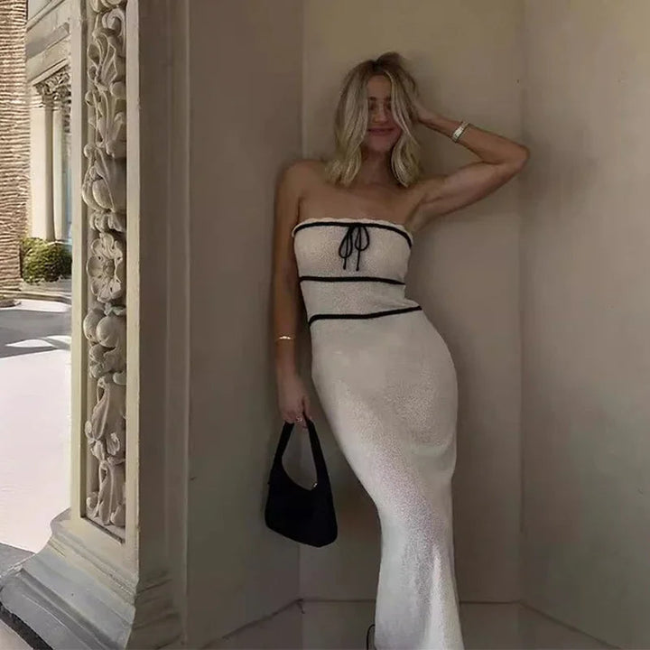 Levoire | Élégante Combinaison Composée D'Un Top Bandeau Et D'Une Jupe Maxi