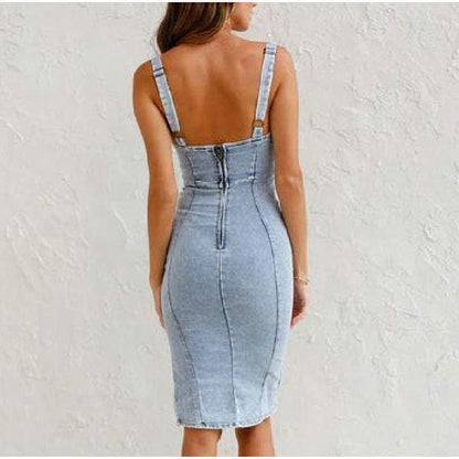 Levoire | Robe en denim de haute qualité avec fente