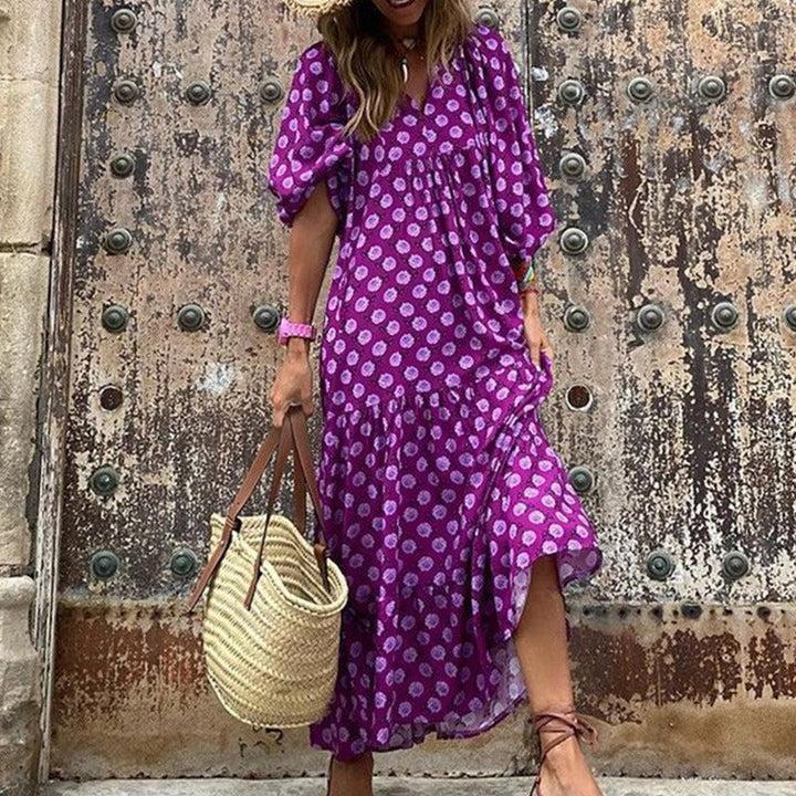 Levoire | Robe Manches Bouffantes Vacances Violet