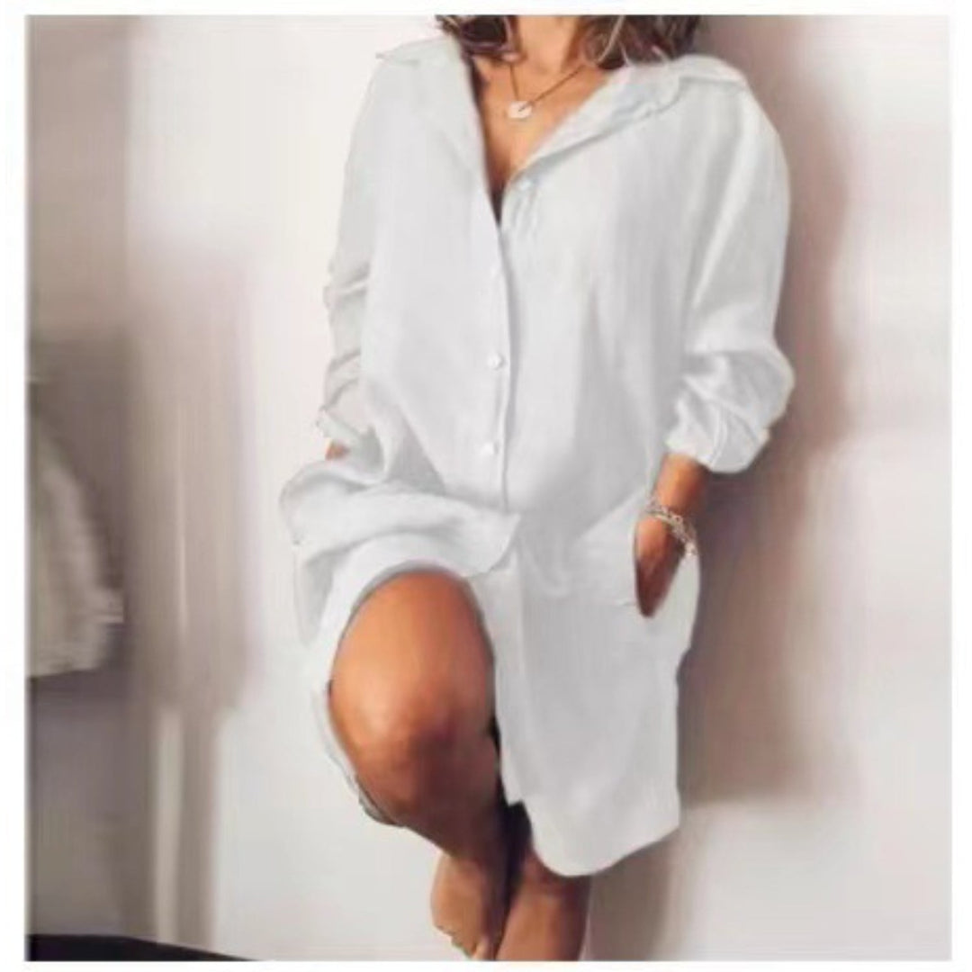 Levoire | Blouse Estivale En Lin Avec Coupe Fluide Blanc
