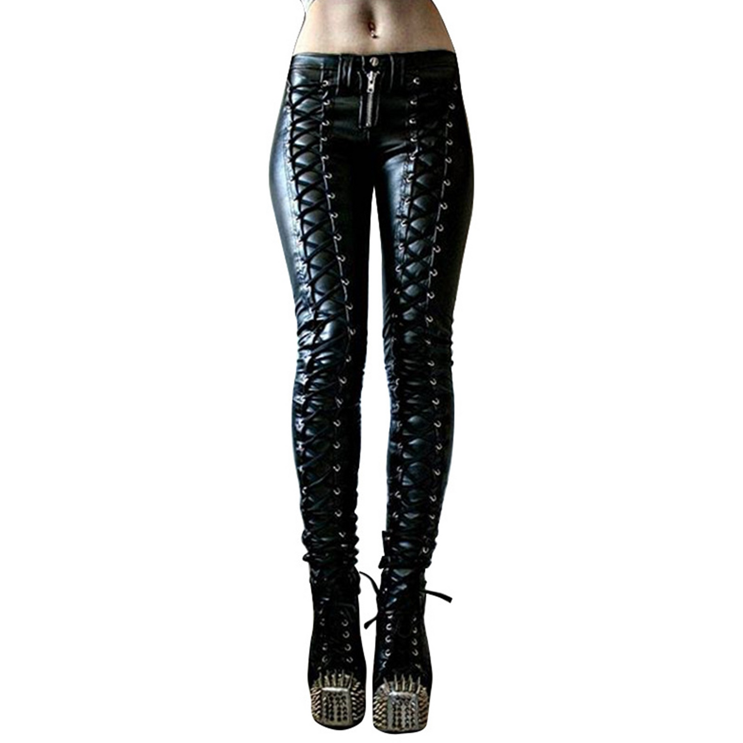 Levoire | Pantalons Slim Bandage Punk Noir