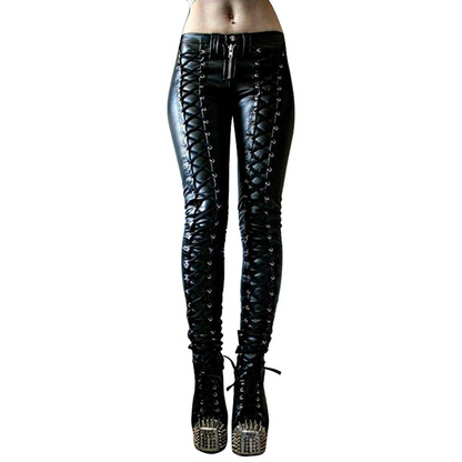 Levoire | Pantalons Slim Bandage Punk Noir