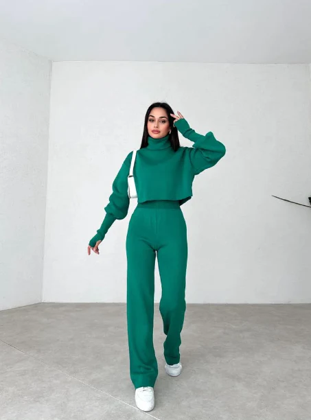 Levoire | Ensemble Deux Pièces Élégant Pour Femme Vert