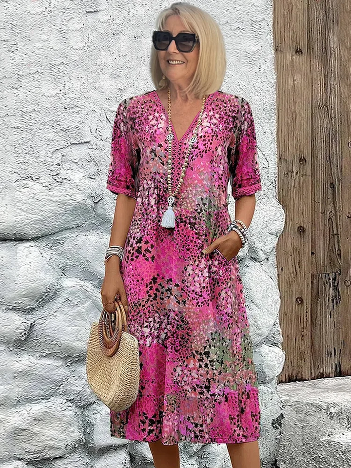Levoire | Robe mi-longue vivante Rosa