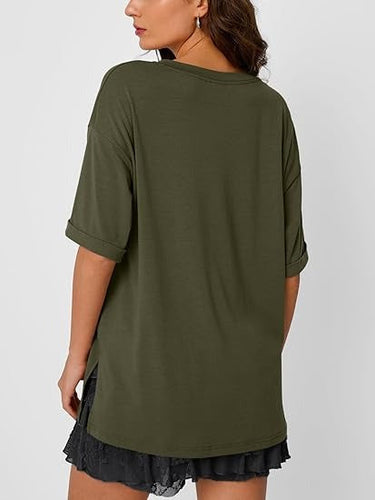 Levoire | T-Shirt Décontracté Avec Grande Taille Col V Pour Femmes