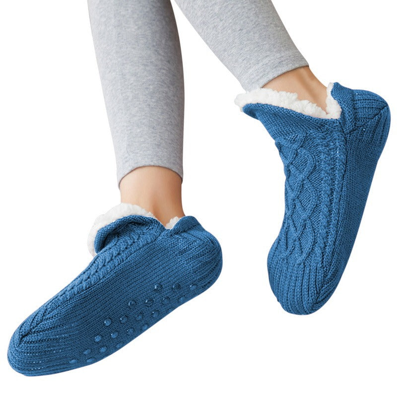 Levoire | Chaussons Doublés Brillants Avec Semelle Anti-Dérapante Pour Hommes Et Femmes Bleu clair