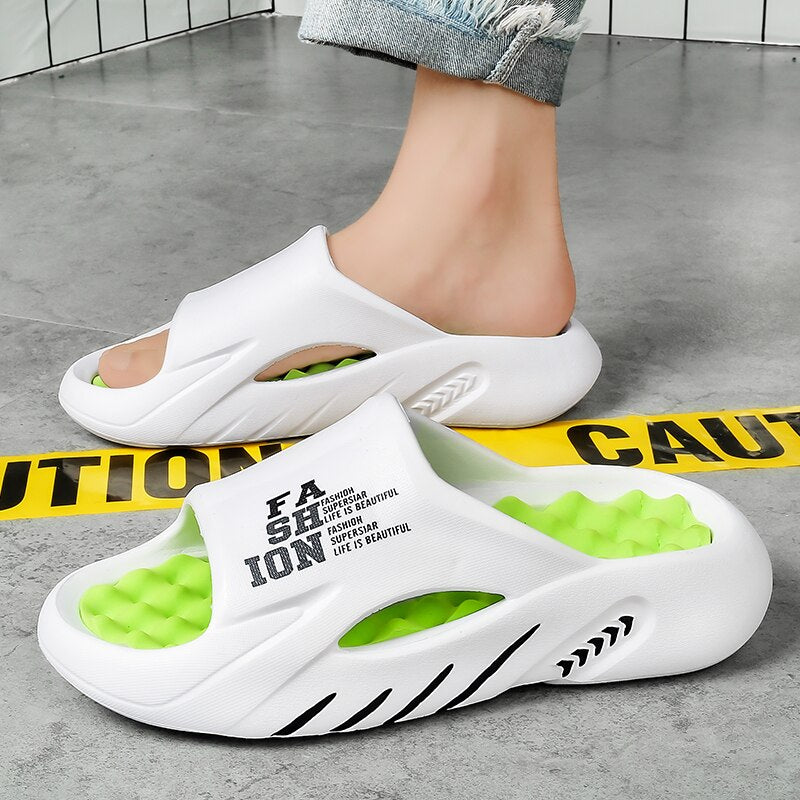 Levoire | Chaussons confortables Blanc-Vert