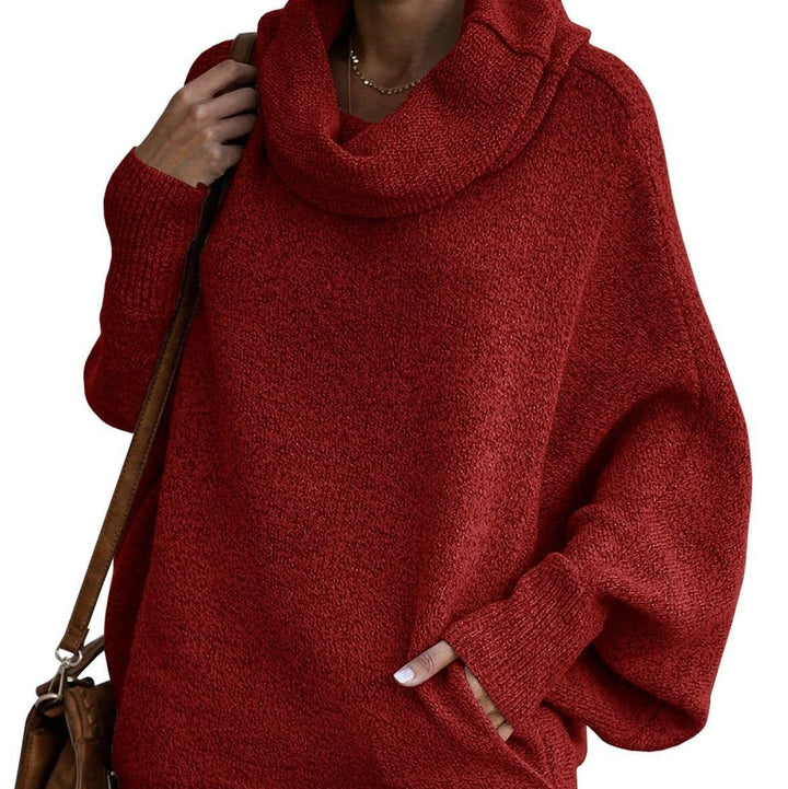 Levoire | Loose Short Lantern Sleeve Cuff Collar Sweater Jacket With Pockets Rot