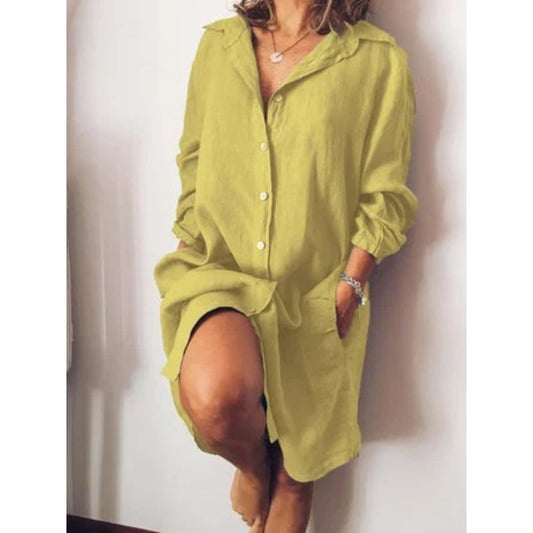 Levoire | Blouse Estivale En Lin Avec Coupe Fluide Jaune