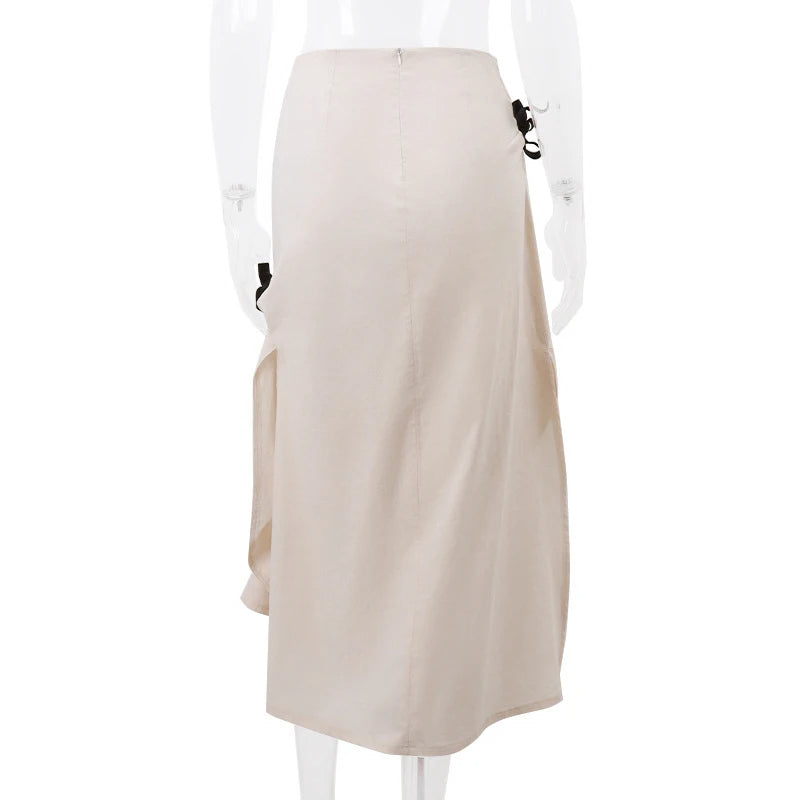 Levoire | Ensemble de top sans manches et jupe midi avec accents à nouer
