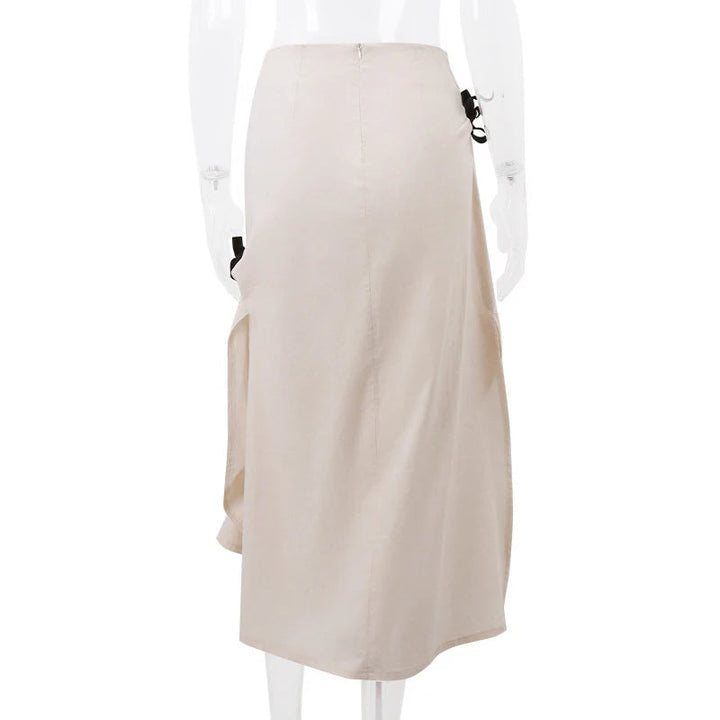 Levoire | Ensemble de top sans manches et jupe midi avec accents à nouer