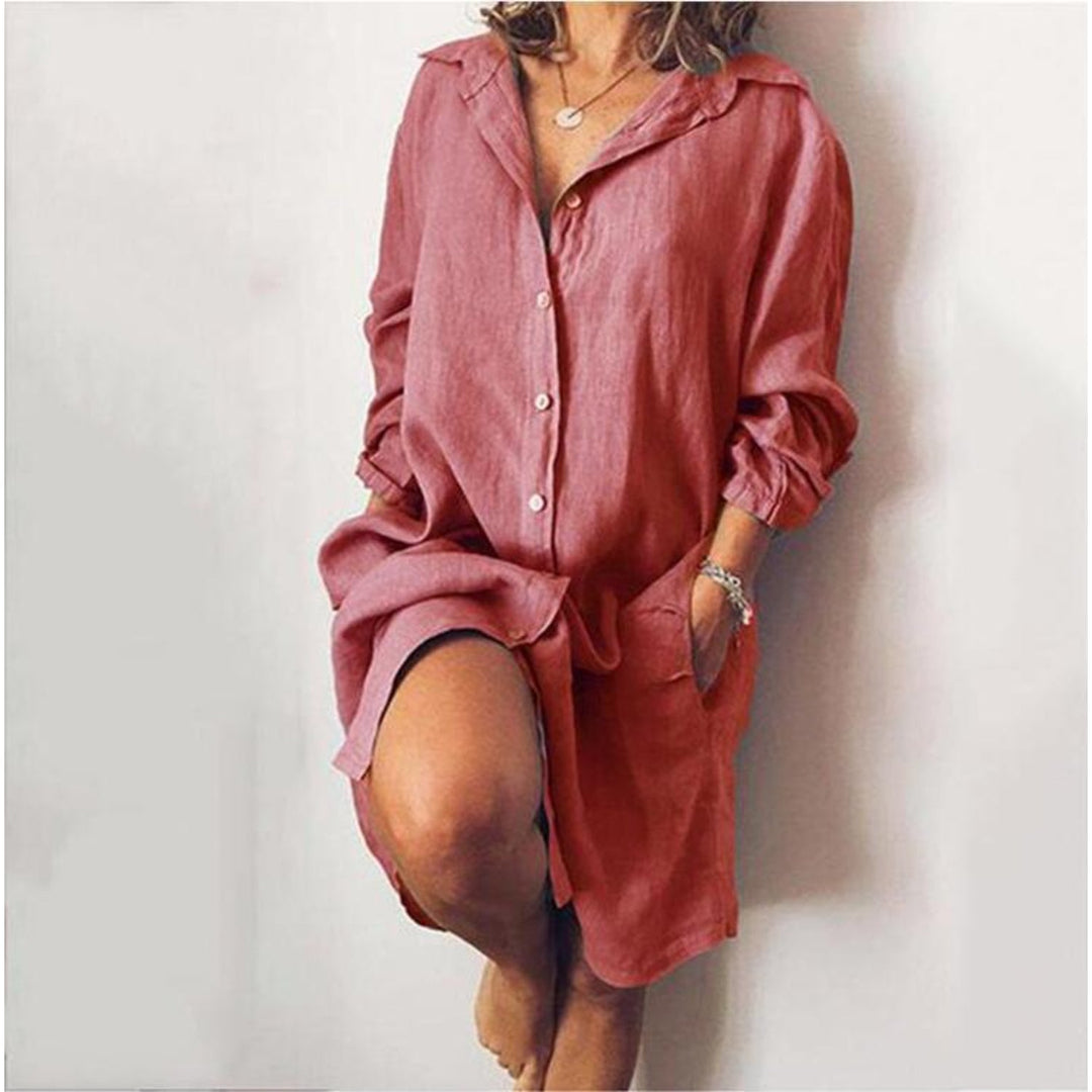 Levoire | Blouse Estivale En Lin Avec Coupe Fluide Rose