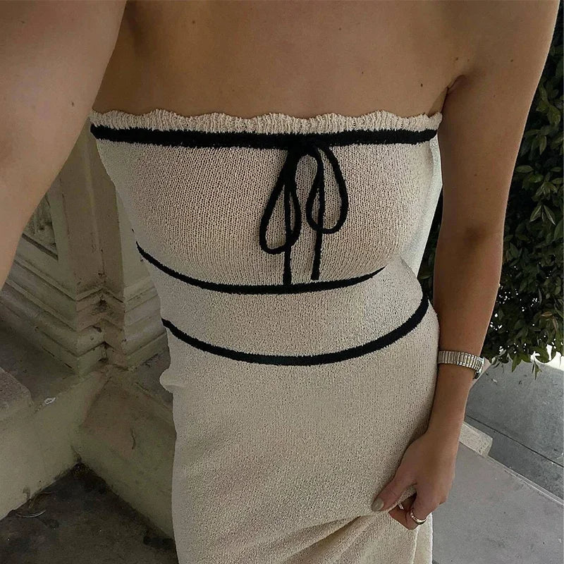 Levoire | Élégante Combinaison Composée D'Un Top Bandeau Et D'Une Jupe Maxi