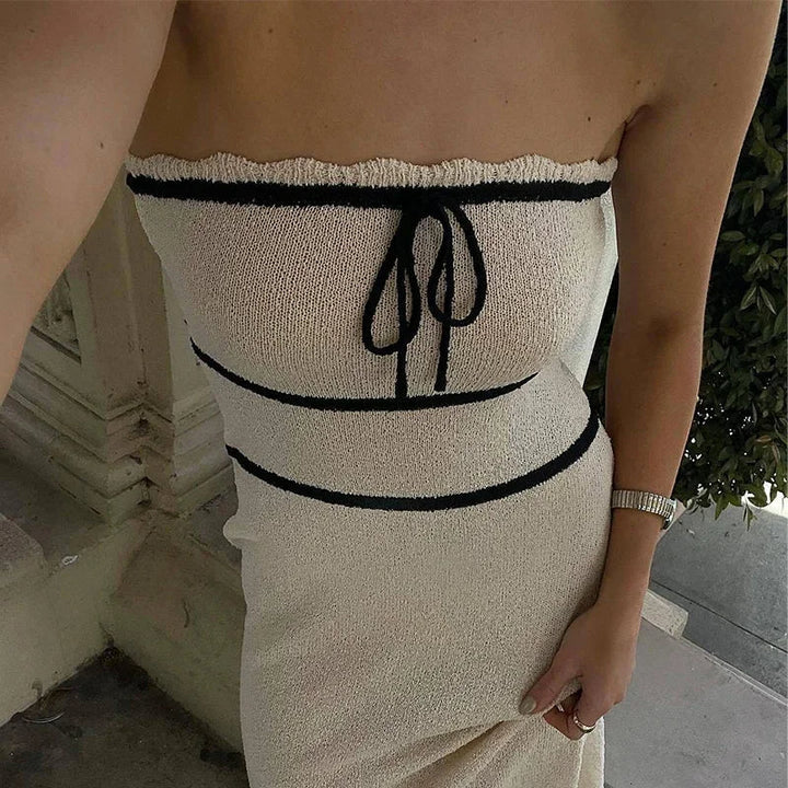 Levoire | Élégante Combinaison Composée D'Un Top Bandeau Et D'Une Jupe Maxi