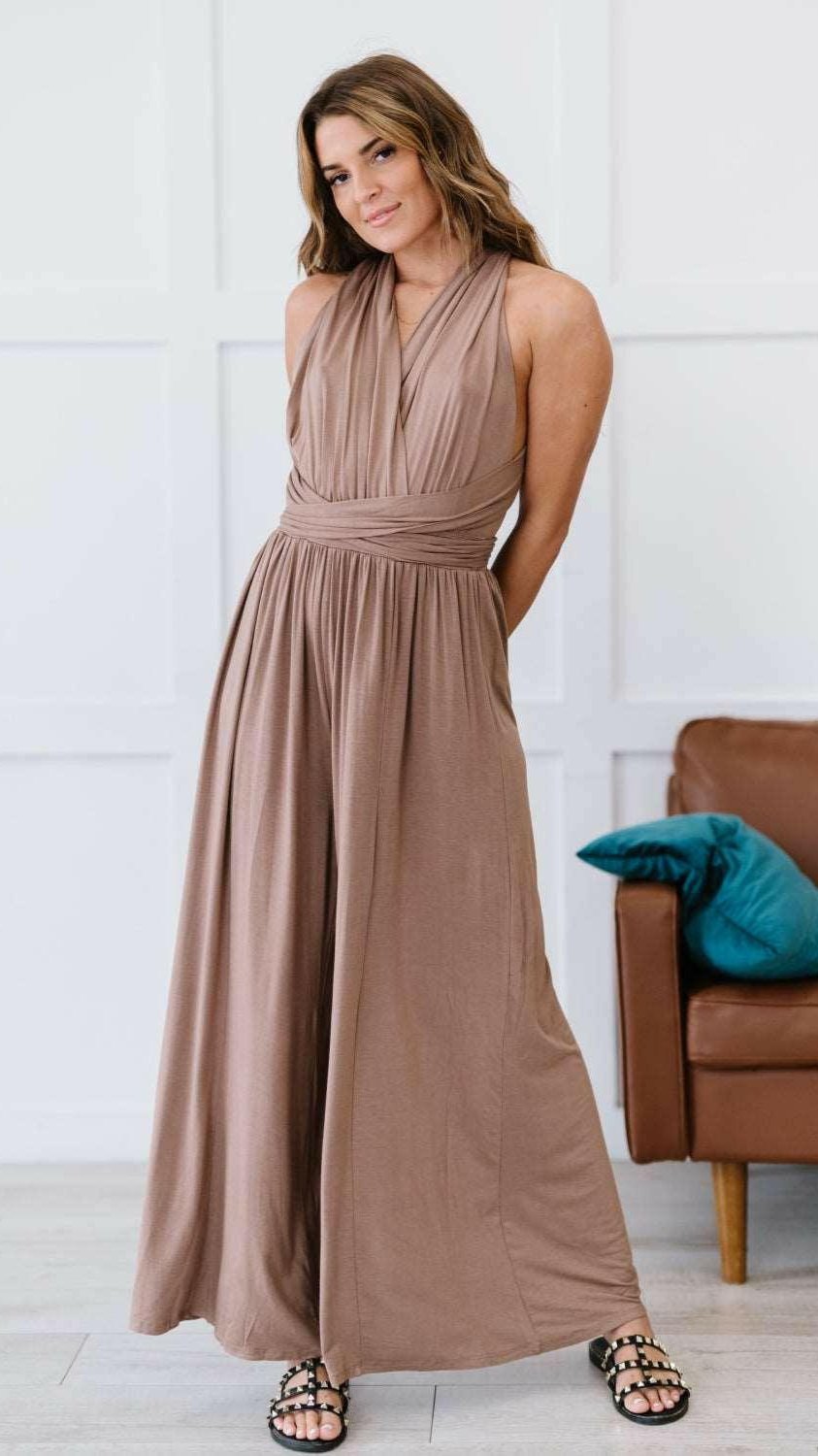 Levoire | Downtown Boho Couture Combinaison Robe Paysage Urbain Moka