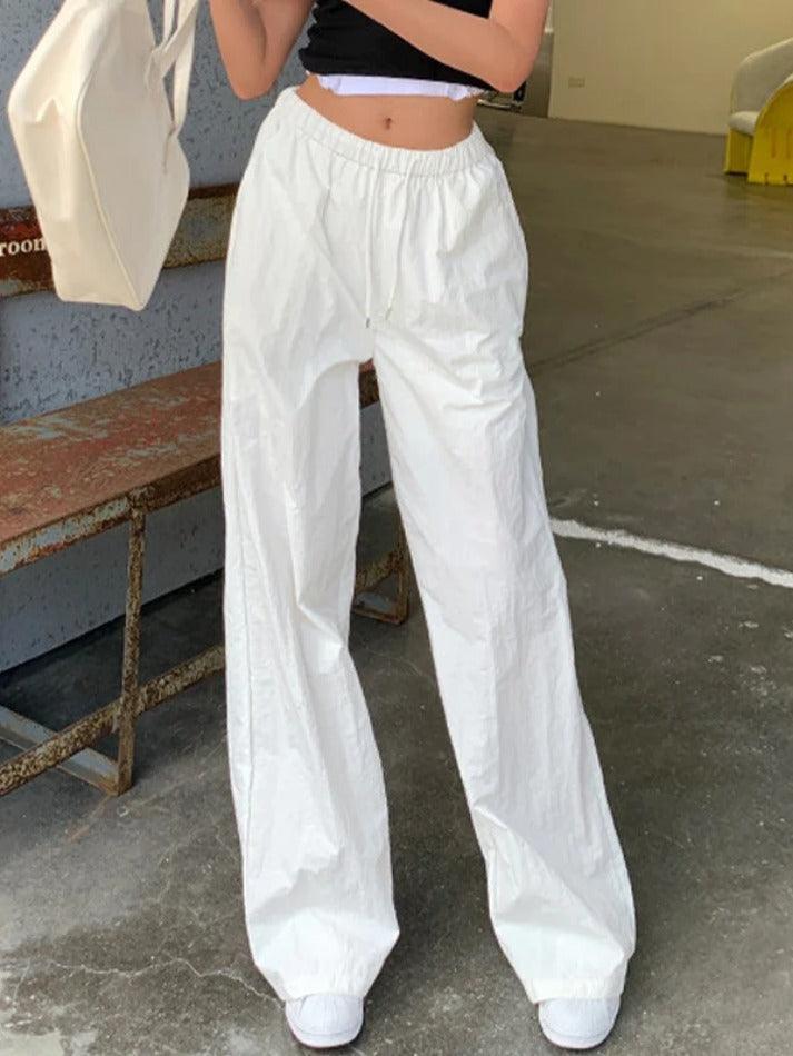 Levoire | Pantalon Cargo Décontracté À Jambes Larges Avec Cordon De Serrage