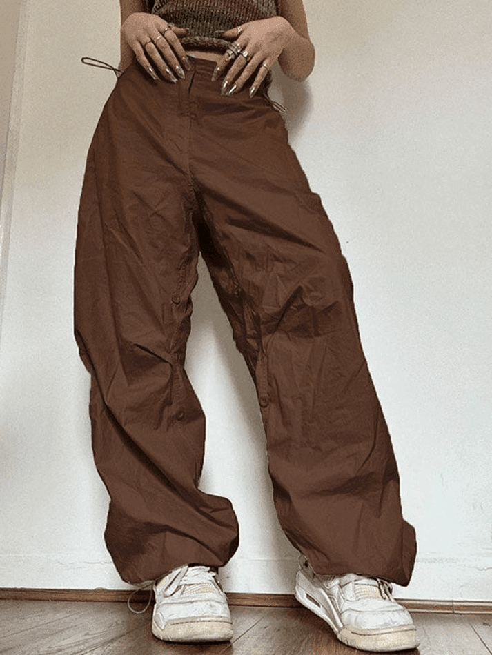 Levoire | Fermeture À Lacets Bas Taille Pantalon Cargo Baggy Braun
