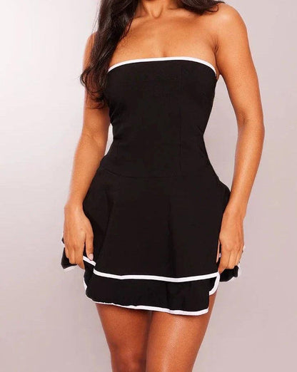 Levoire | Robe Contrastée Pour Femmes Avec Des Détails Modernes Noir