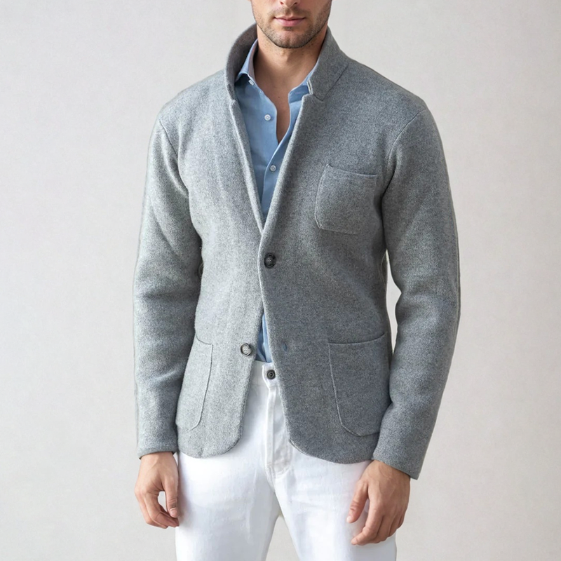 Levoire | Blazer en laine élégant avec poche Gris argenté