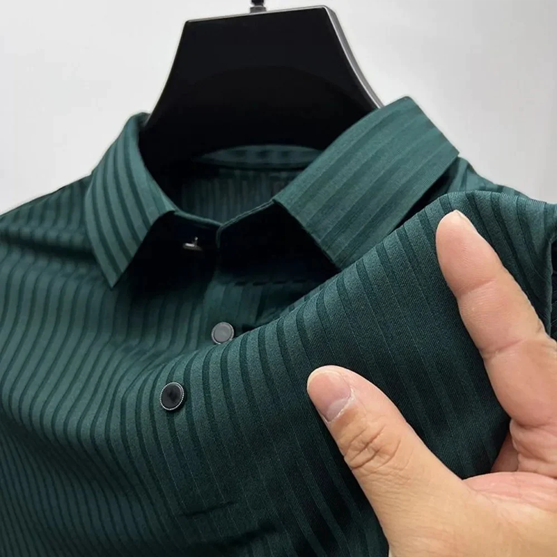 Levoire | Chemise en soie avec bouton élégant Lierré Vert