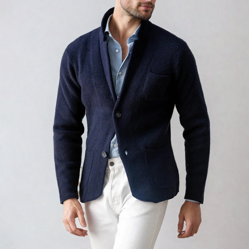 Levoire | Blazer en laine élégant avec poche Bleu royal