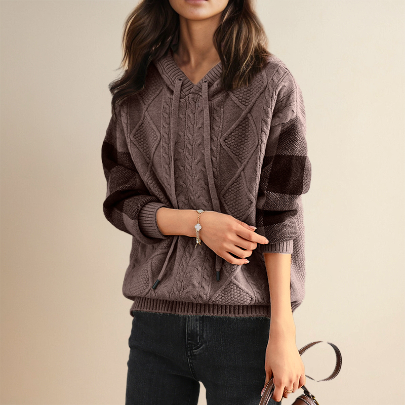 Levoire | Pull À Manches Longues Confortable Vêtements De Mode Avec Cordon Braun