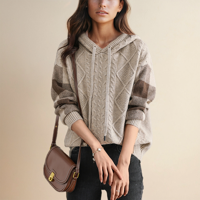 Levoire | Pull À Manches Longues Confortable Vêtements De Mode Avec Cordon Beige