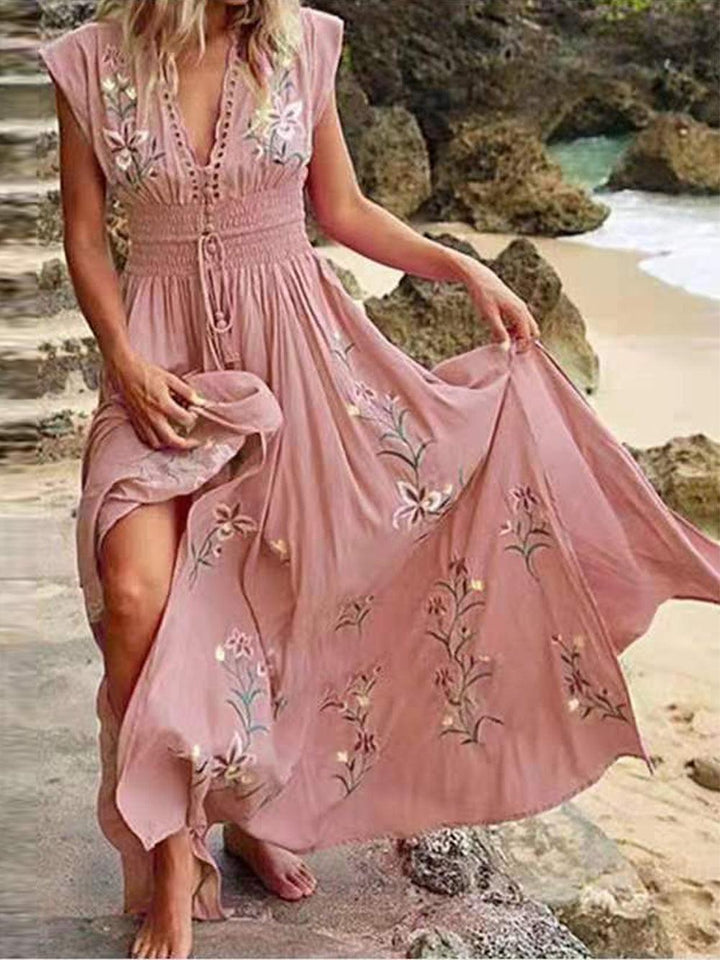 Levoire | V-Découpe-En-Col Fleurs Imprimé Maillot De Bain Rosa