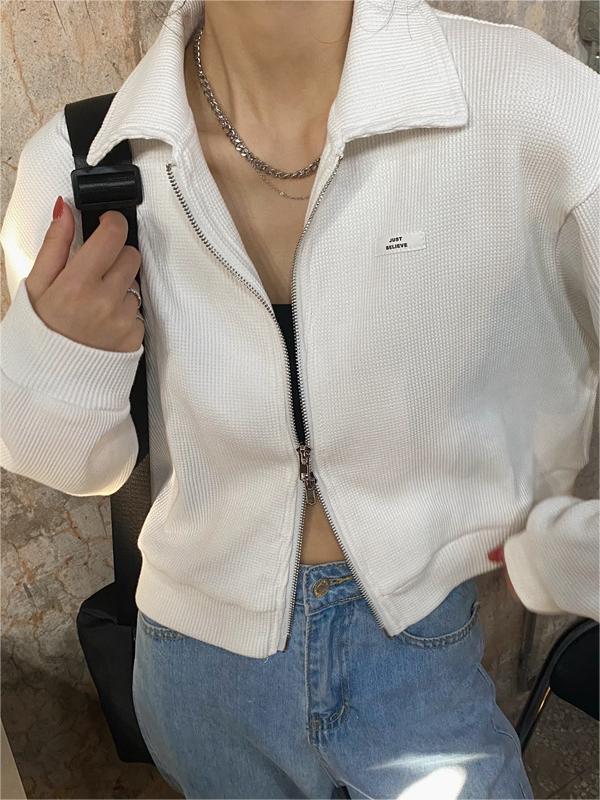 Levoire | Veste courte tricotée avec zip Blanc