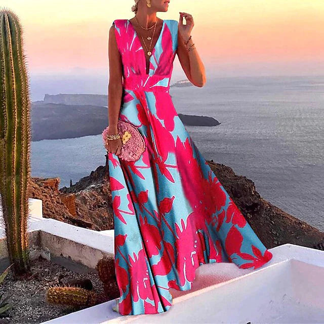 Levoire | Rennoton Robe Sans Manches Avec Décolleté Plongeant Rosa bleu
