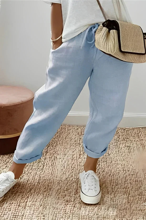 Levoire | Pantalon Avec Cordon De Serrage Et Poche Oblique Bleu