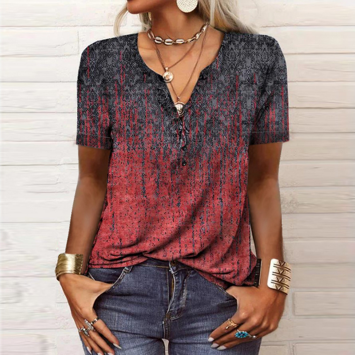 Levoire | Blouse D'Été Élégante Rouge foncé