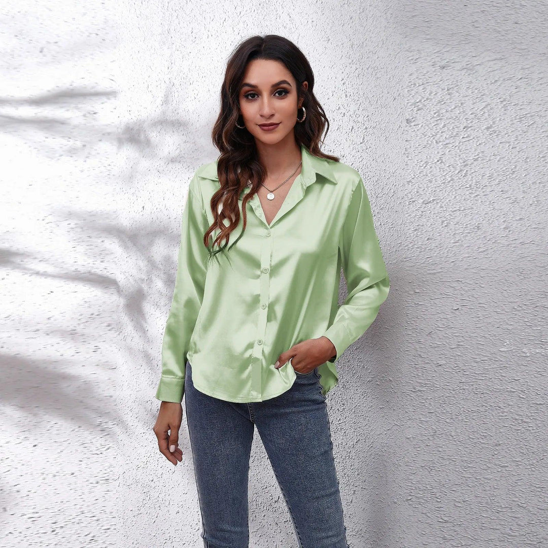 Levoire | Chemise En Soie À Manches Longues Vert clair