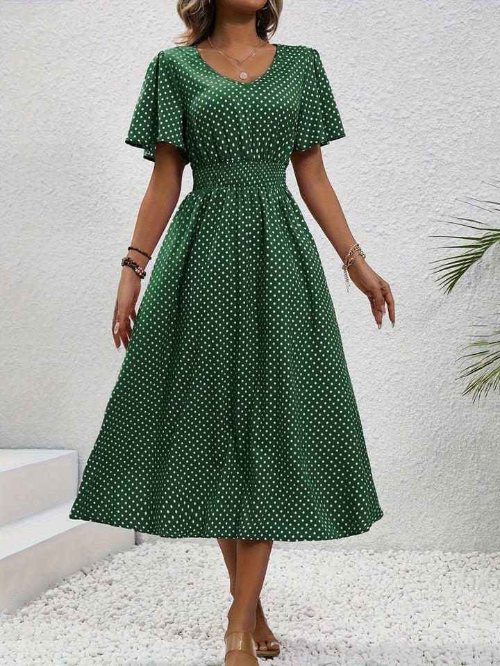 Levoire | Robe Courte À Manches Courtes À Imprimé Intégral Pour Le Printemps Et L'Été