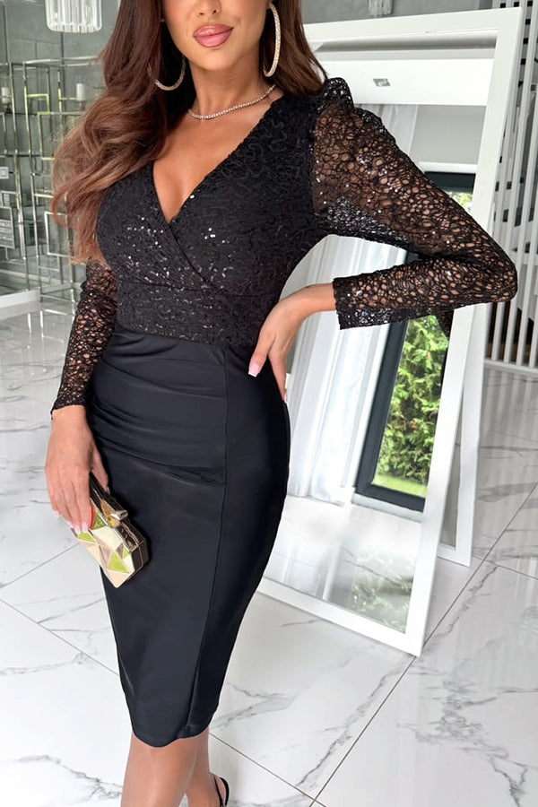 Levoire | Robe midi à manches longues Noir